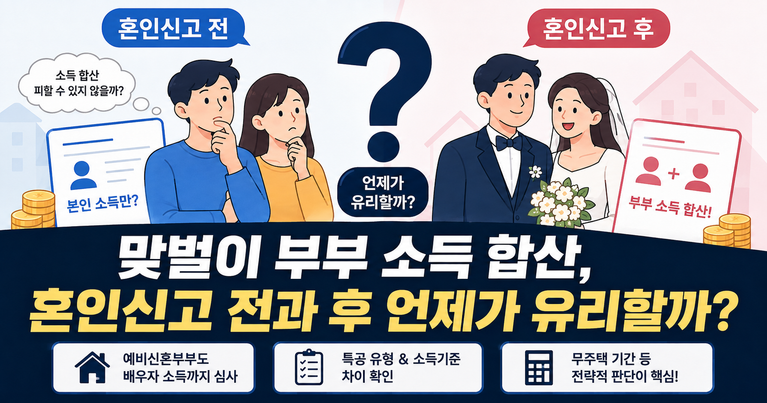 맞벌이 부부 소득 합산, 혼인신고 전과 후 언제가 유리할까?