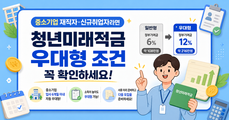 나는 일반형일까 우대형일까? 청년미래적금 정부기여금 2배 받는 법